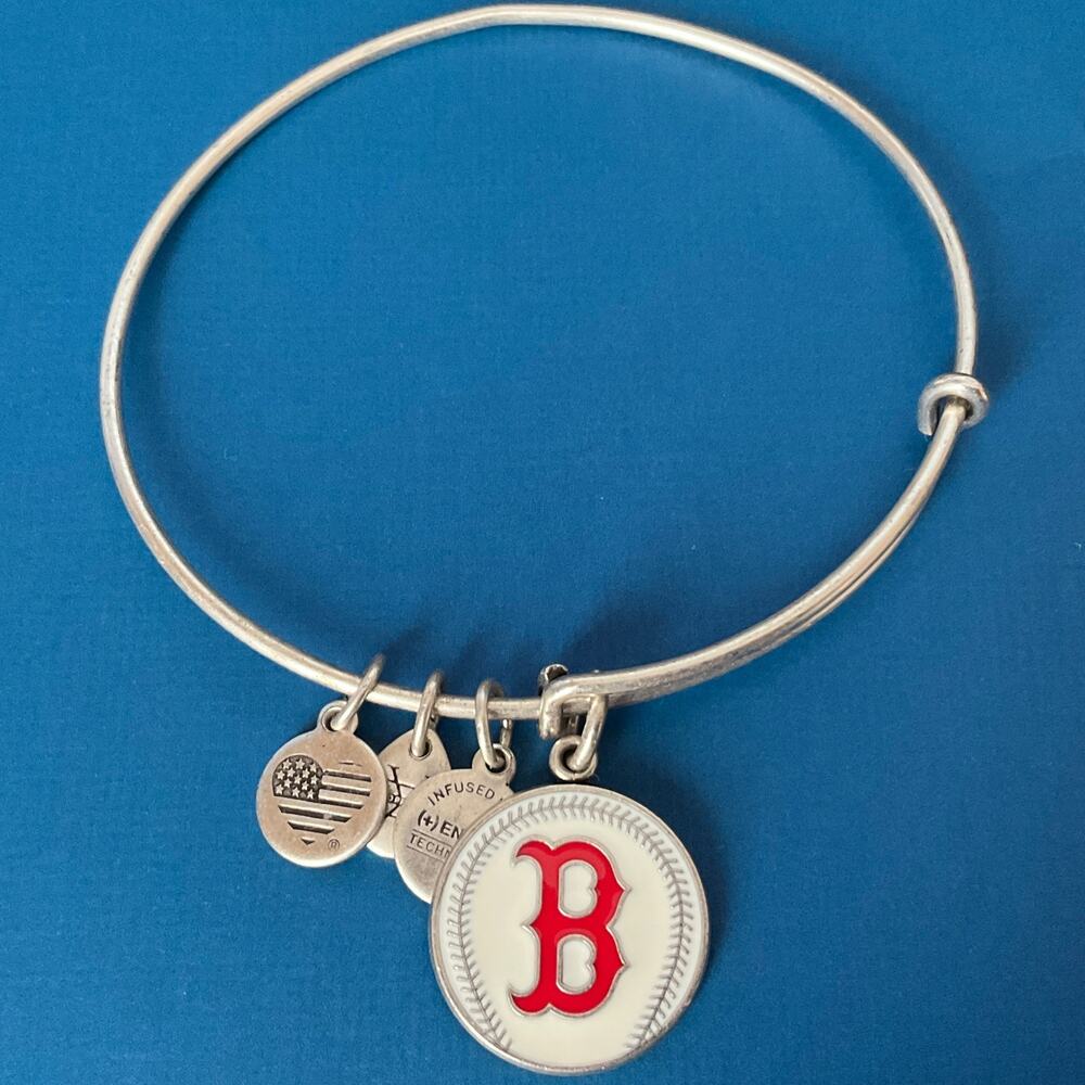 ALEX & ANI "MLBP - BOSTON RED SOX" Charm Bangel Bracelet